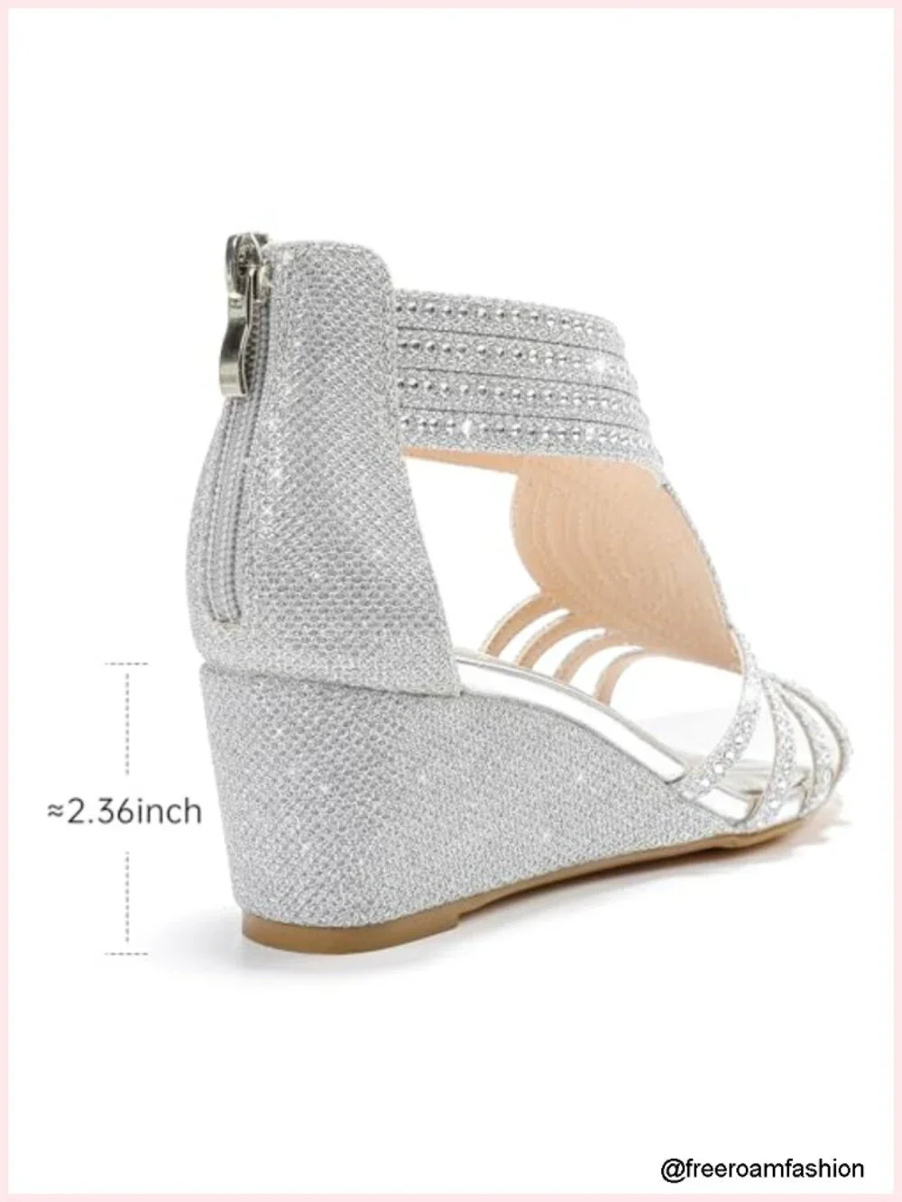 Sparkly Rhinestone Wedge Sandals Open Toe Dressy